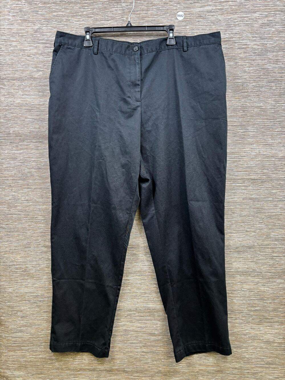 Lands' End Chino Dress Pants Womens Size 24WP Black High Rise Straight Leg